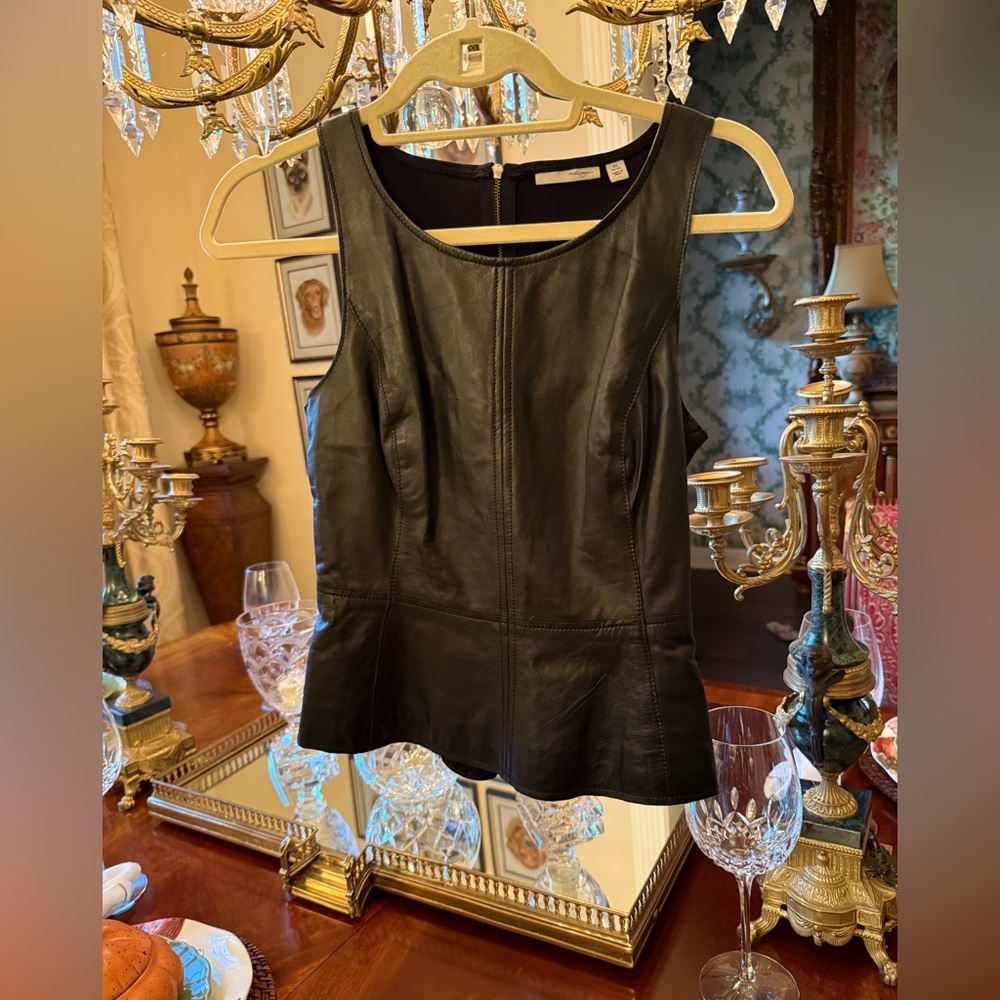 Halogen leather and knit Top XS Petite